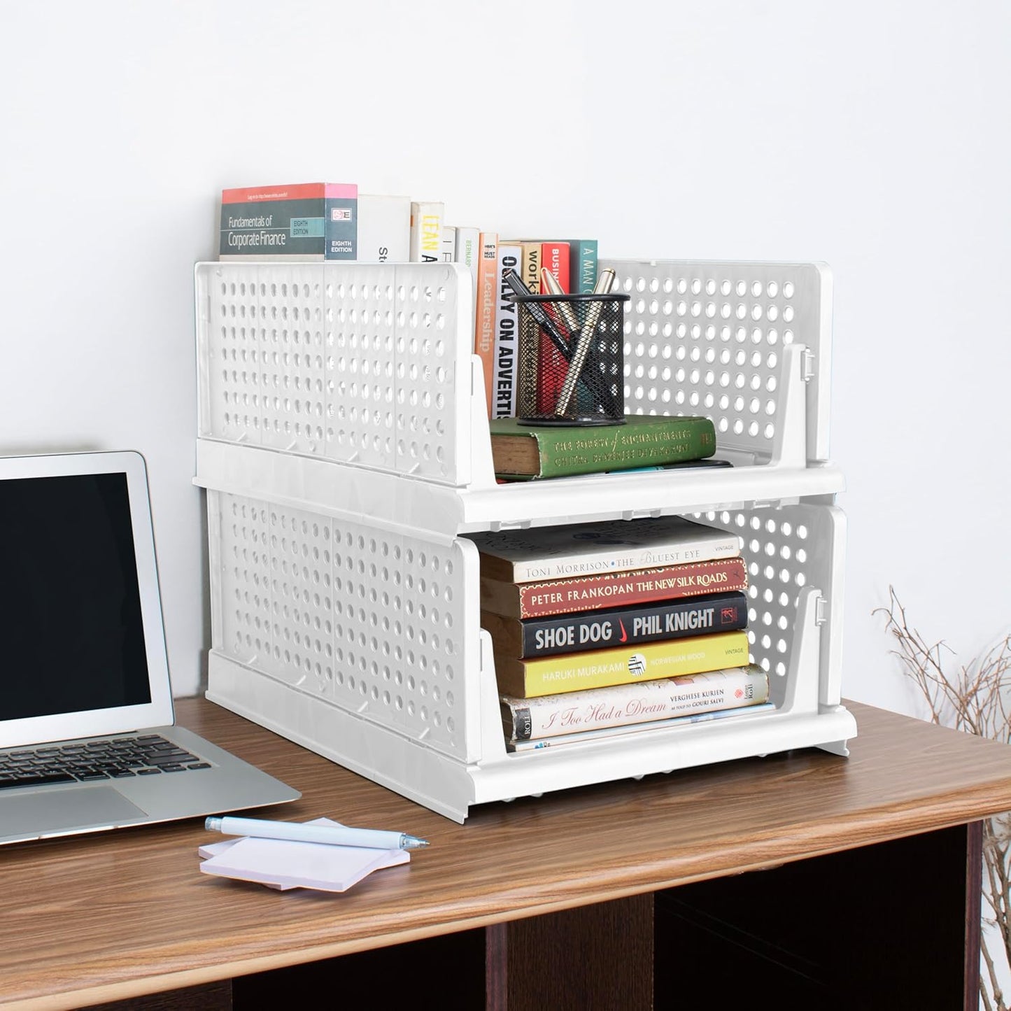 Zenlyf Stackable Wardrobe Organizer for Storage - Foldable Cupboard Cloth Organizer with Adjustable Sliding Drawer, Storage Box and Organiser for Efficient Wardrobe Space Management (2)