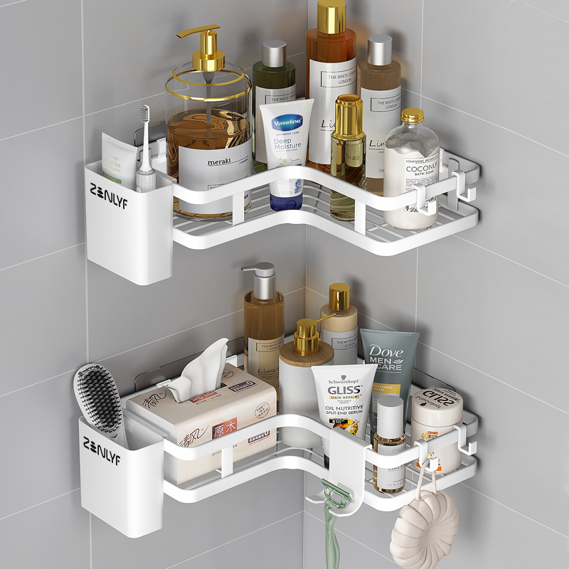 Zenlyf No Drill Bathroom Shelf & Kitchen Organizer  (White)