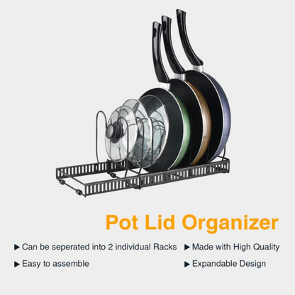 Pots and Pans Organizer Rack for Kitchen Cabinet & Countertop