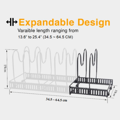 Pots and Pans Organizer Rack for Kitchen Cabinet & Countertop