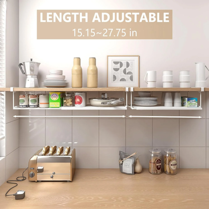 Adjustable Under Shelf Storage Rack | No Drill Organizer