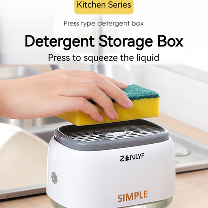 Zenlyf Premium Dishwashing Liquid Dispenser with Sponge Holder for Kitchen Sink