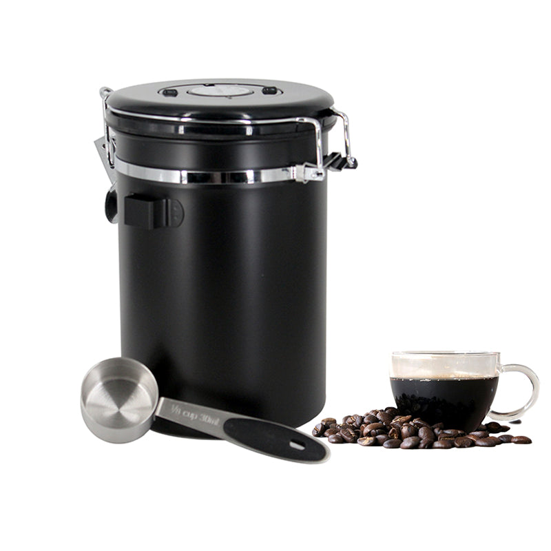 Airtight Coffee Canister 1.5L with CO₂ Valve & Date Tracker