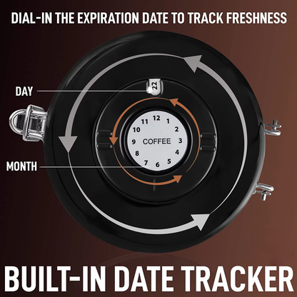 Airtight Coffee Canister 1.5L with CO₂ Valve & Date Tracker