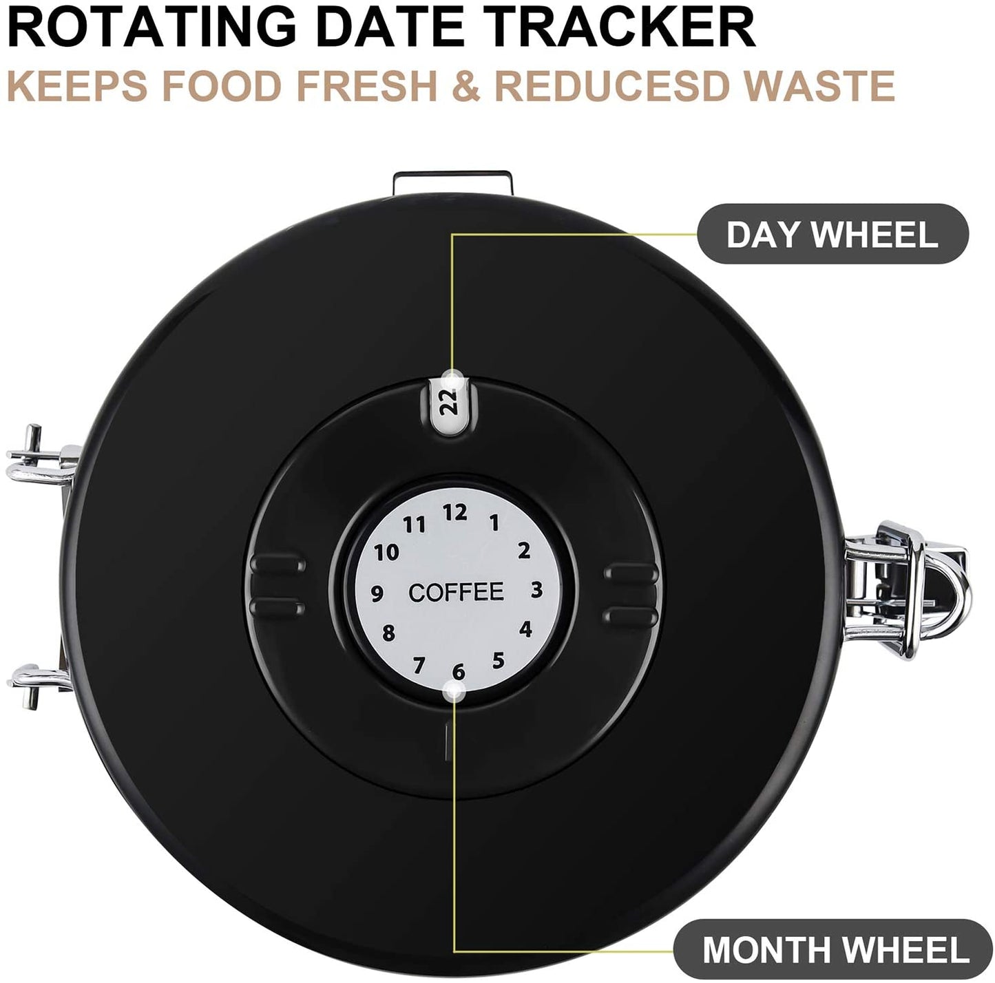 Airtight Coffee Canister 1.5L with CO₂ Valve & Date Tracker