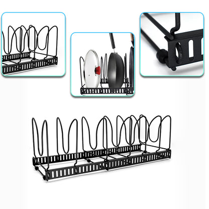 Pots and Pans Organizer Rack for Kitchen Cabinet & Countertop
