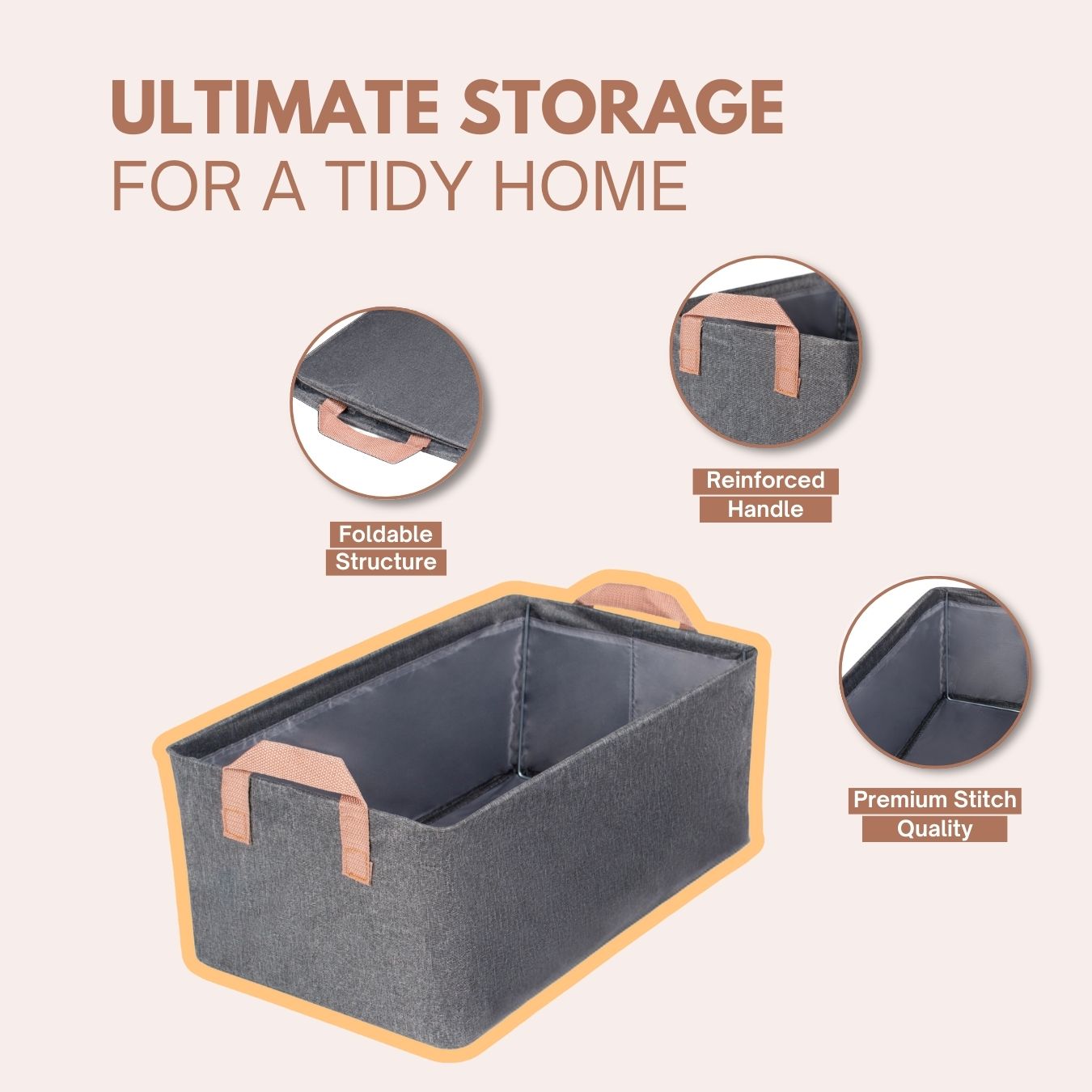 Zenlyf Wardrobe Organizer for Clothes/Foldable Cupboard Storage (Pack of 4,Grey)