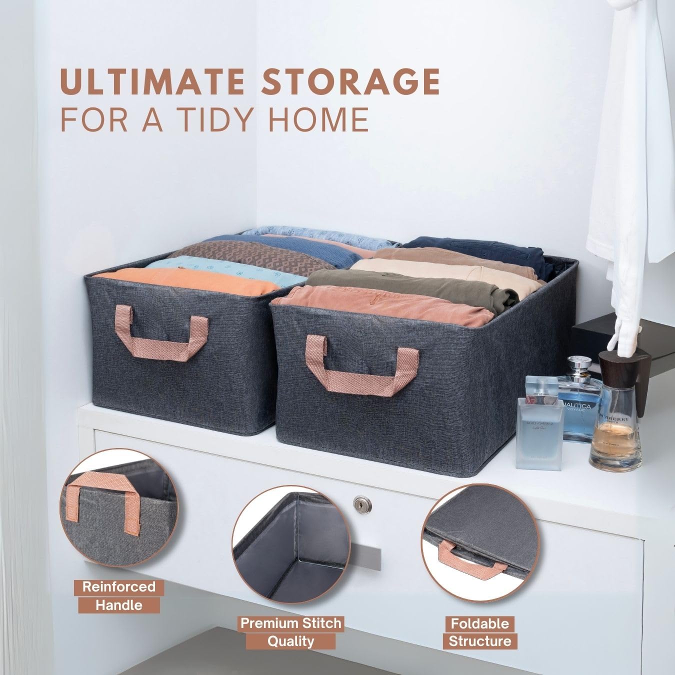 Zenlyf Wardrobe Organizer for Clothes/Foldable Cupboard Storage Boxes | Almirah Organizers for T Shirts / Pants/T-Shirts/Jeans/Dress/Sweaters (2)