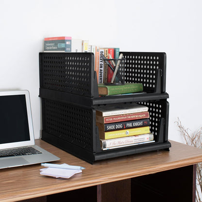 Zenlyf Foldable and Stackable Organizer For Cupboard Almirah Space For Clothes,Toys, Kitchen Essentials/Batrhroom Essentials and Office Stationaries (4)