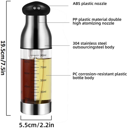 Dual Nozzle Fine Mist Olive Oil Spray Bottle