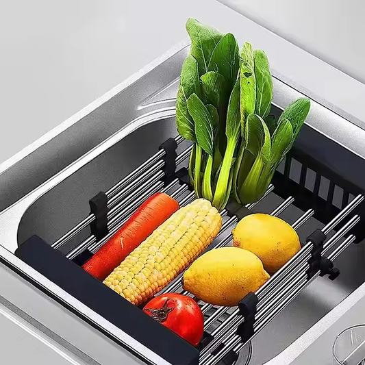 Expandable Dish Drying Rack for Kitchen Sink (Black)