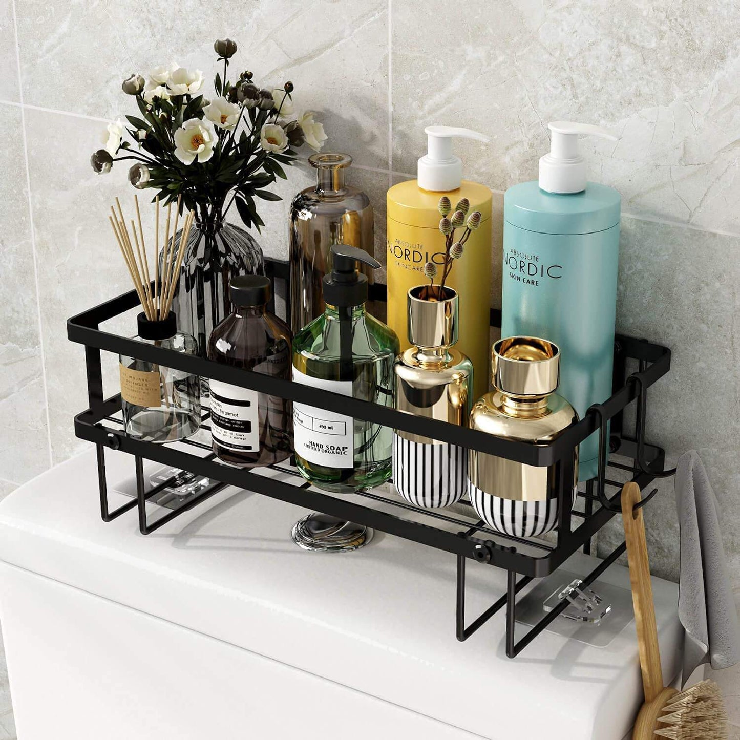 Single Layer Over Toilet Storage Rack | Bathroom Organizer Shelf