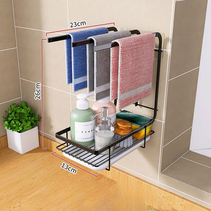 3 Bar Towel Holder Stand with Drain Tray