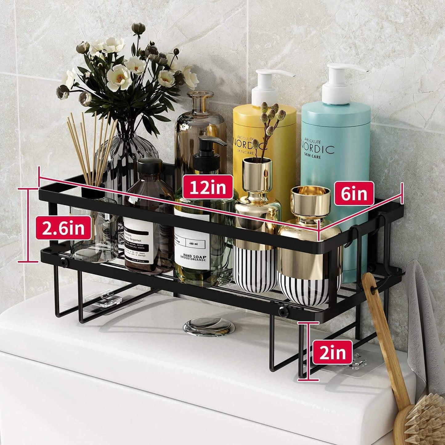 Single Layer Over Toilet Storage Rack | Bathroom Organizer Shelf