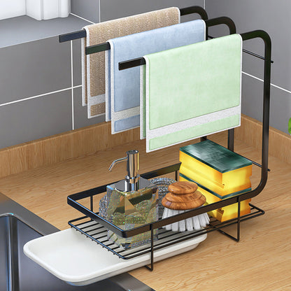 3 Bar Towel Holder Stand with Drain Tray