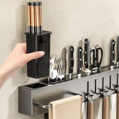 Wall Mounted Kitchen Utensils And Cutlery Holder Rack (Long)