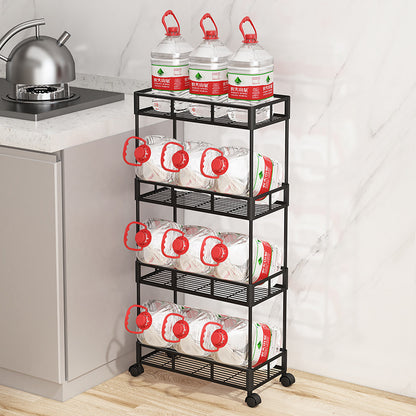 4 Tier Kitchen Storage Rack with Wheels | Slim Corner Organizer