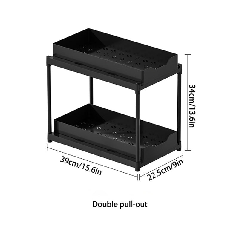 2-tier under sink organizer with double pull-out drawers