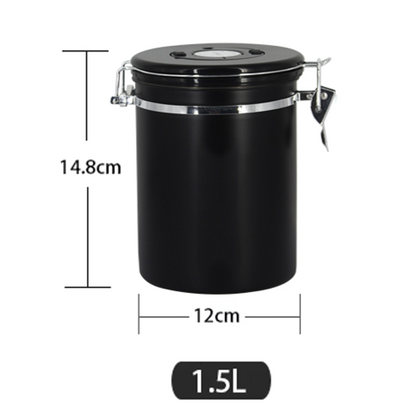 Airtight Coffee Canister 1.5L with CO₂ Valve & Date Tracker